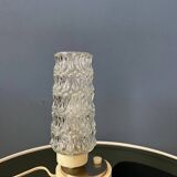 Set (2) of mid-century clear crystal glass bedside table lamps