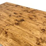 Large XXL farmhouse table in solid pine with 1950s tapered legs.