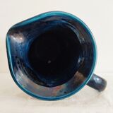 Blue ceramic vintage pitcher