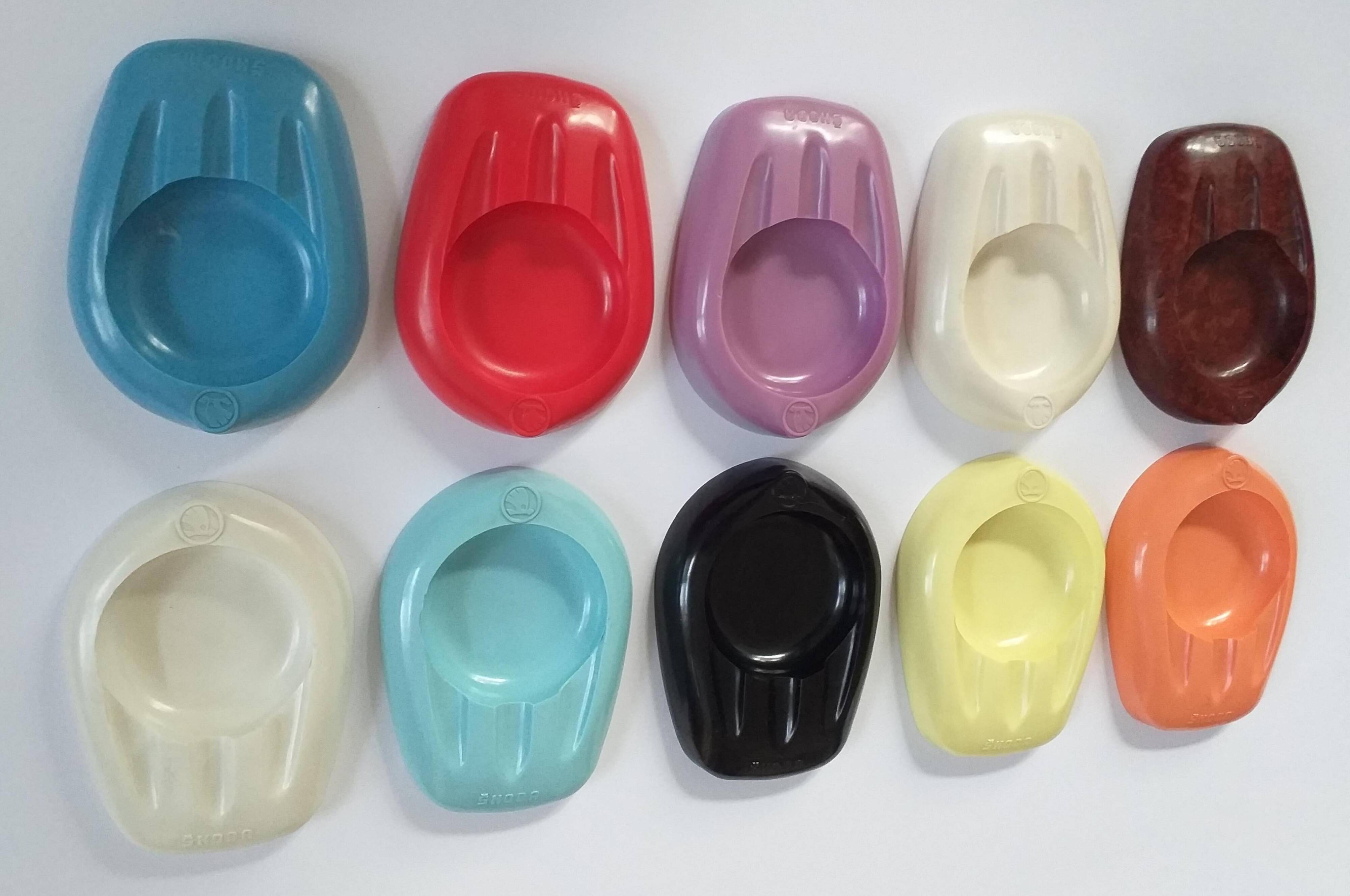 Set of Ten Unique Colored Bakelite Ashtrays, Škoda Car Manufacturer, 1950s