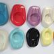 Set of Ten Unique Colored Bakelite Ashtrays, Škoda Car Manufacturer, 1950s