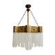 Hanging lamp Art Deco copper with glass beads