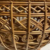 Large vintage woven rattan basket