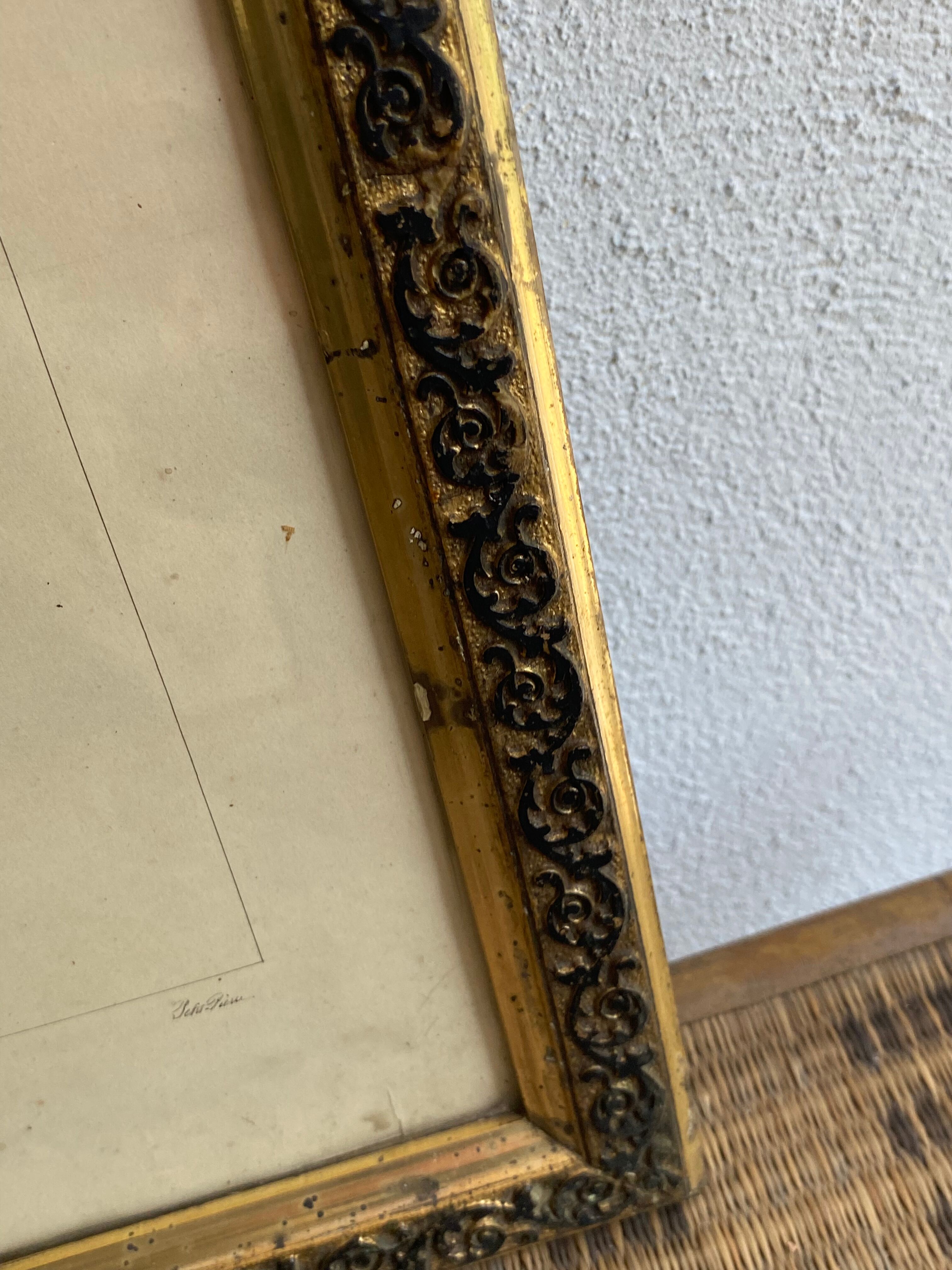 Architectural drawing 1857, glazed wood frame