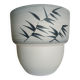Paul MILLET in Sèvres - White & grey-blue vase - Black painted foliage