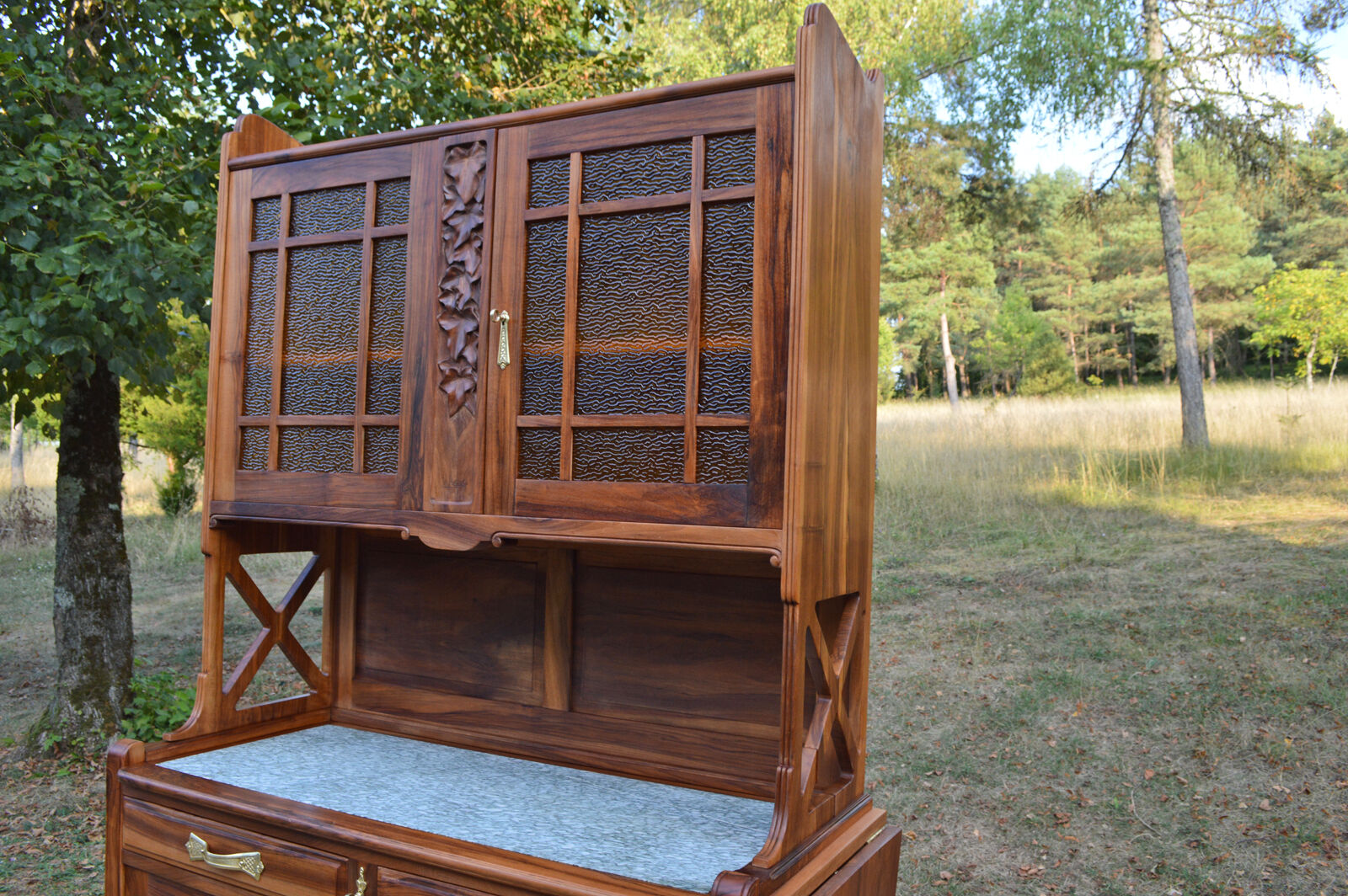 Art nouveau buffet by la ruche en merisier sculpté, 1911