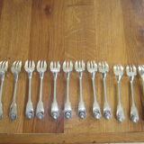 12 forks with cake christofle model shell
