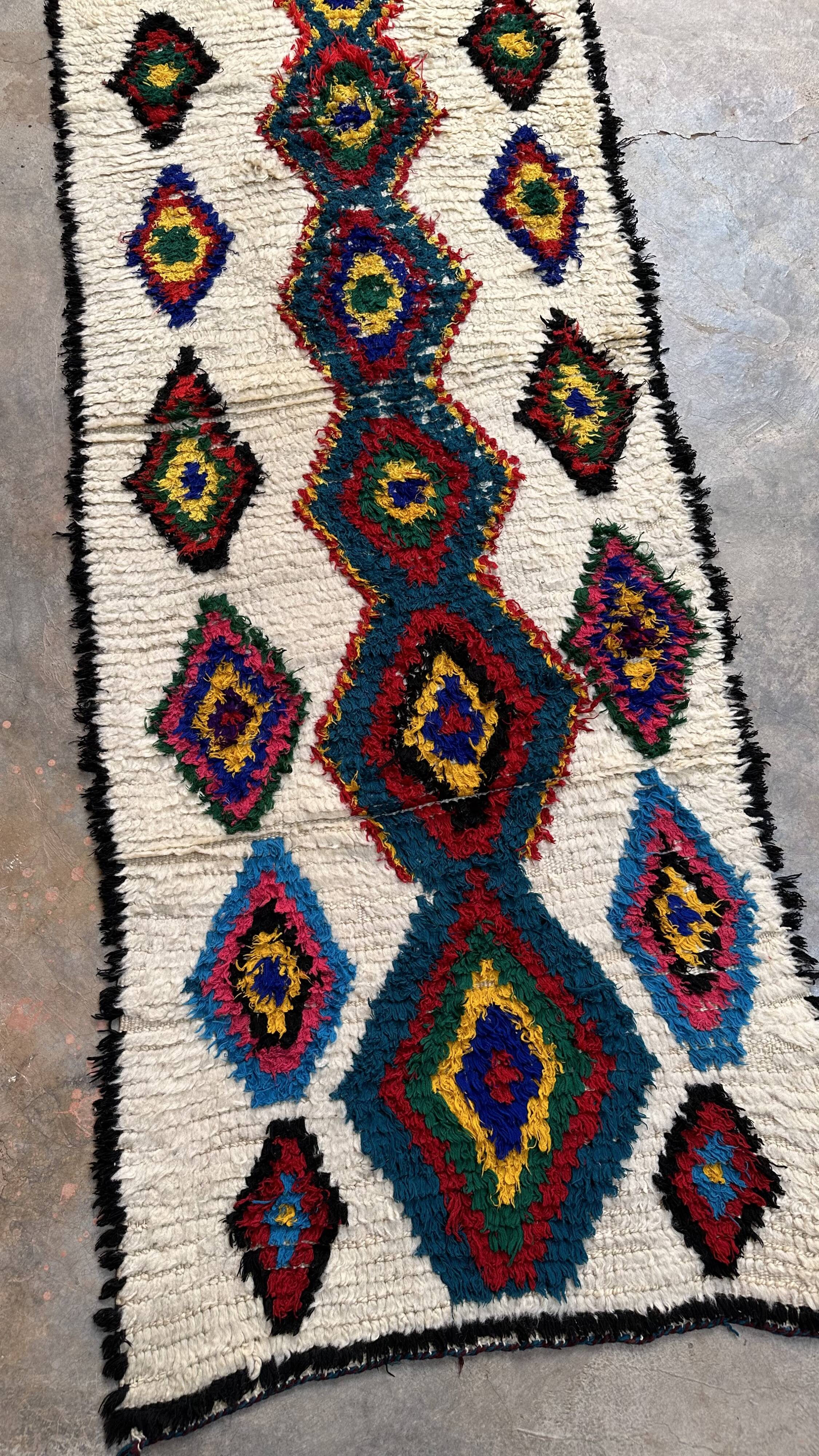 Colorful Moroccan rug Azilal - 190 x 75 cm
