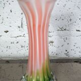 Murano blown glass soliflore vase in the shape of a green and red Calla flower