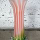 Murano blown glass soliflore vase in the shape of a green and red Calla flower