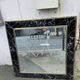 Mirror in brass and white veined black marble from the 70s