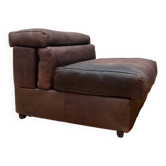 Chauffeuse Erasmo vintage cuir marron, Scarpa pour BB Italia, 1970