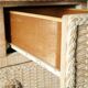 Commode en osier beige vintage