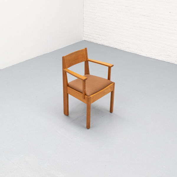 Fauteuil Art Déco hollandais en cuir