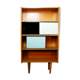 Glass and oak bookcase