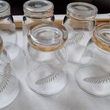 Verres motif plume, lot de 6