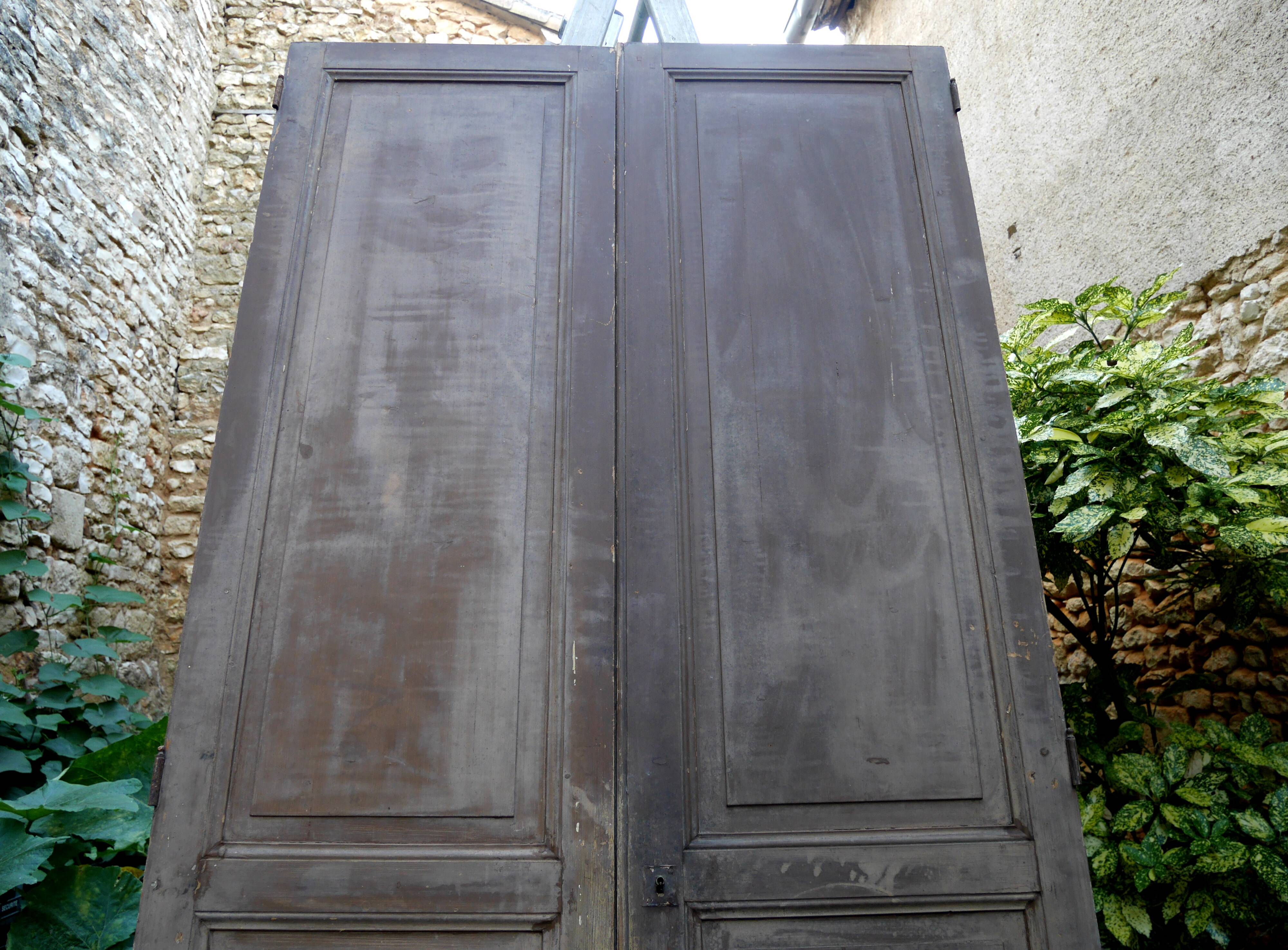 pair of large old wooden doors