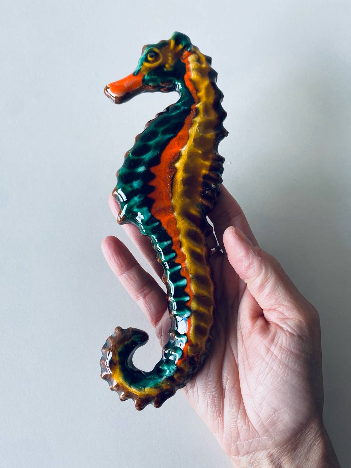 Ceramic wall seahorse