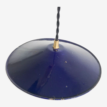 Industrial pendant light in blue metal