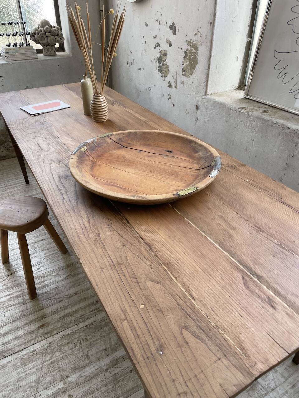 XL round wooden Tuareg dish