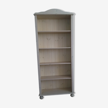 Scandinavian library in washed-out pine