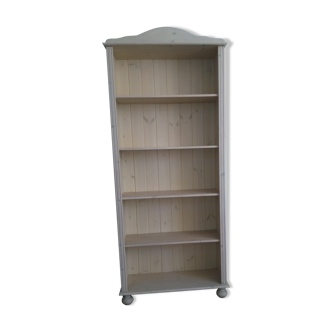 Scandinavian library in washed-out pine