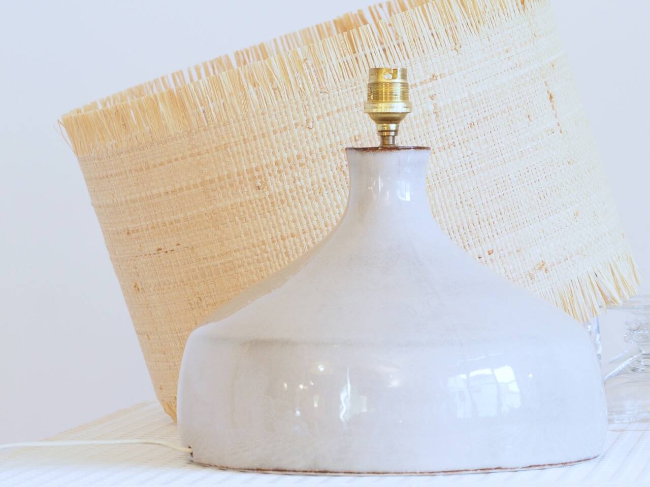 Large enamelled ceramic lamp by Jean CHATONEY