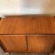 Vintage storage cabinet sliding doors feet compass
