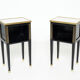 Pair of bedside tables brass brass marble House Jansen 1950