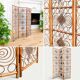 Vintage 1960s curved rattan screen