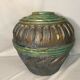 Vase boule art déco en terre cuite polychrome vers 1930