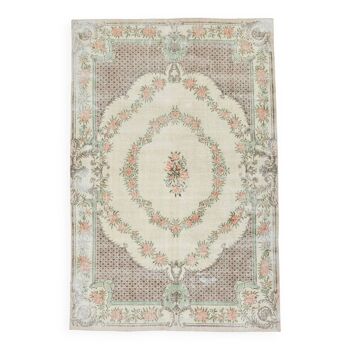 7x10 shades of beige turkish rug, 211x320cm