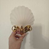 Paire d'appliques murales coquillage Hollywood Regency Italie
