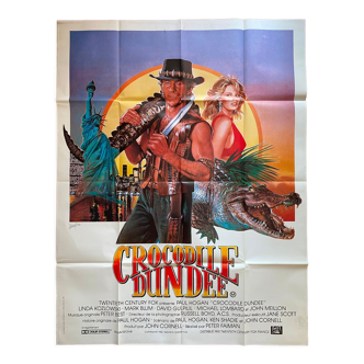 Affiche cinéma originale "Crocodile Dundee" 120x160cm 1986