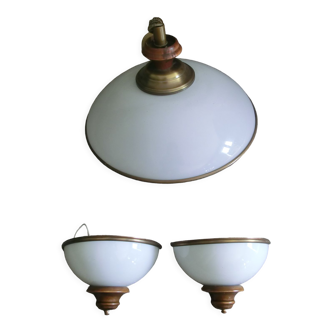 Pendant chandelier and 2 wall lights