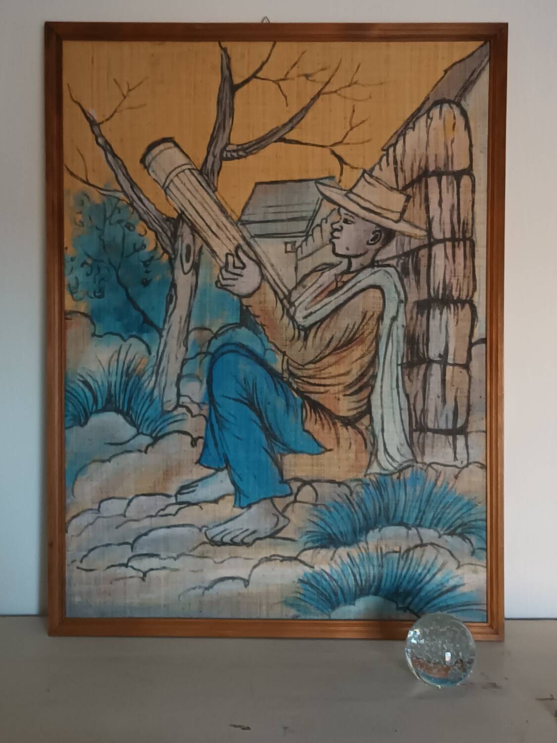 Vintage Madagascar figurative painting