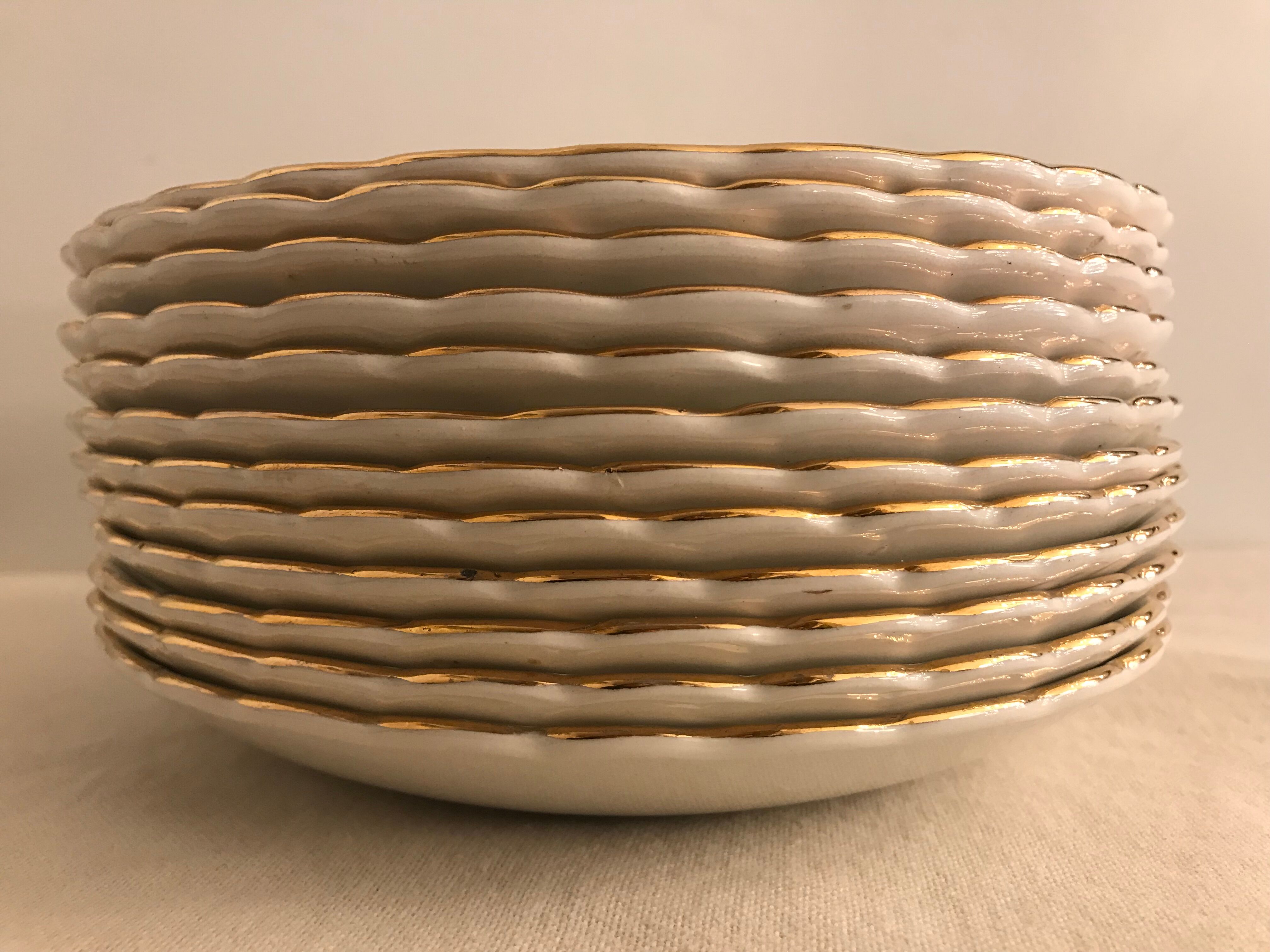 12dessert plates Gien, 1960s