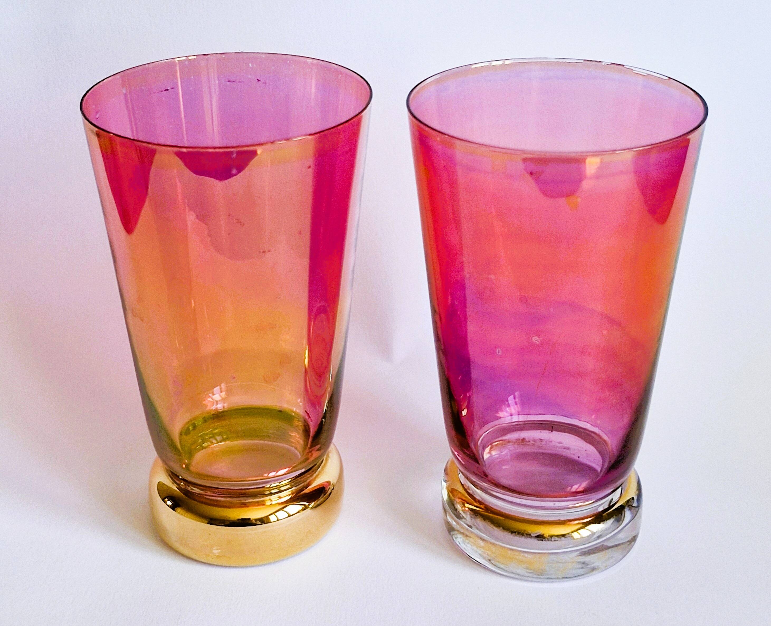 Orangeade set in colored glass