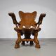 4 x large oak claw armchairs 1960s
