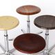 Set of 4 Vintage Industrial Stools 1970s, Chrome Adjustable Stools