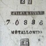 Large gravy boat on its frame, silver metal Cailar Bayard, 19th century