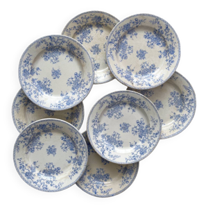 8 assiettes plates en - terre fer