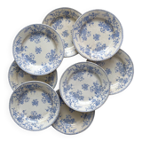 8 flat ironstone plates “Fleurette” Gien