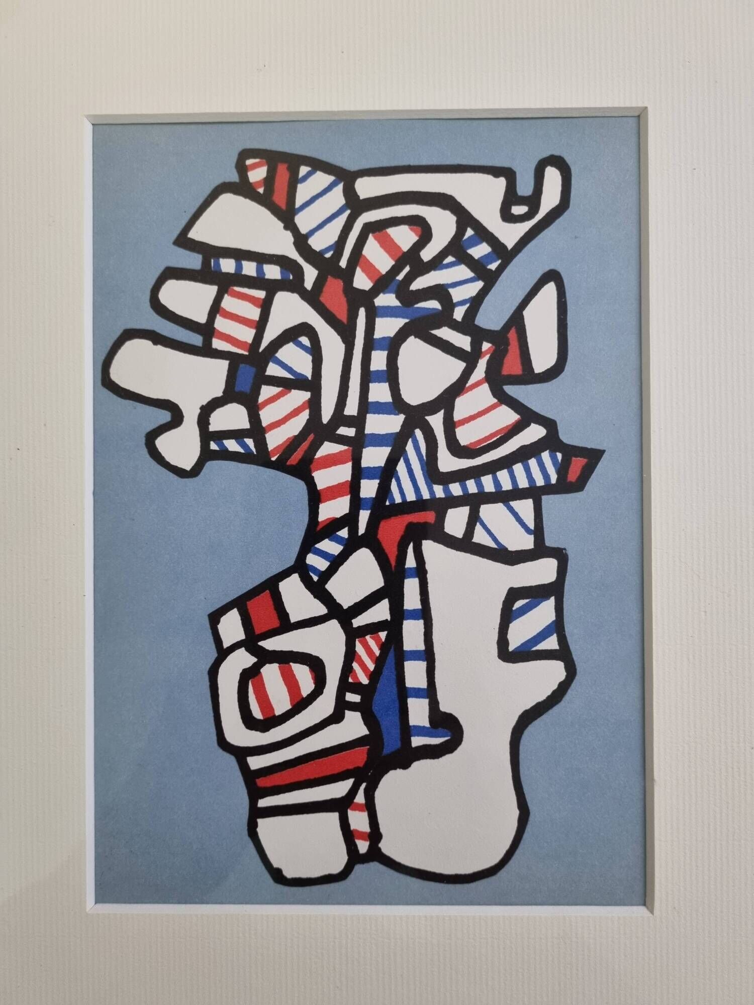 Screenprint after Jean Dubuffet framed under glass 27 cm by 32 cm