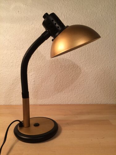 Lampe de bureau orientable dorée 1970