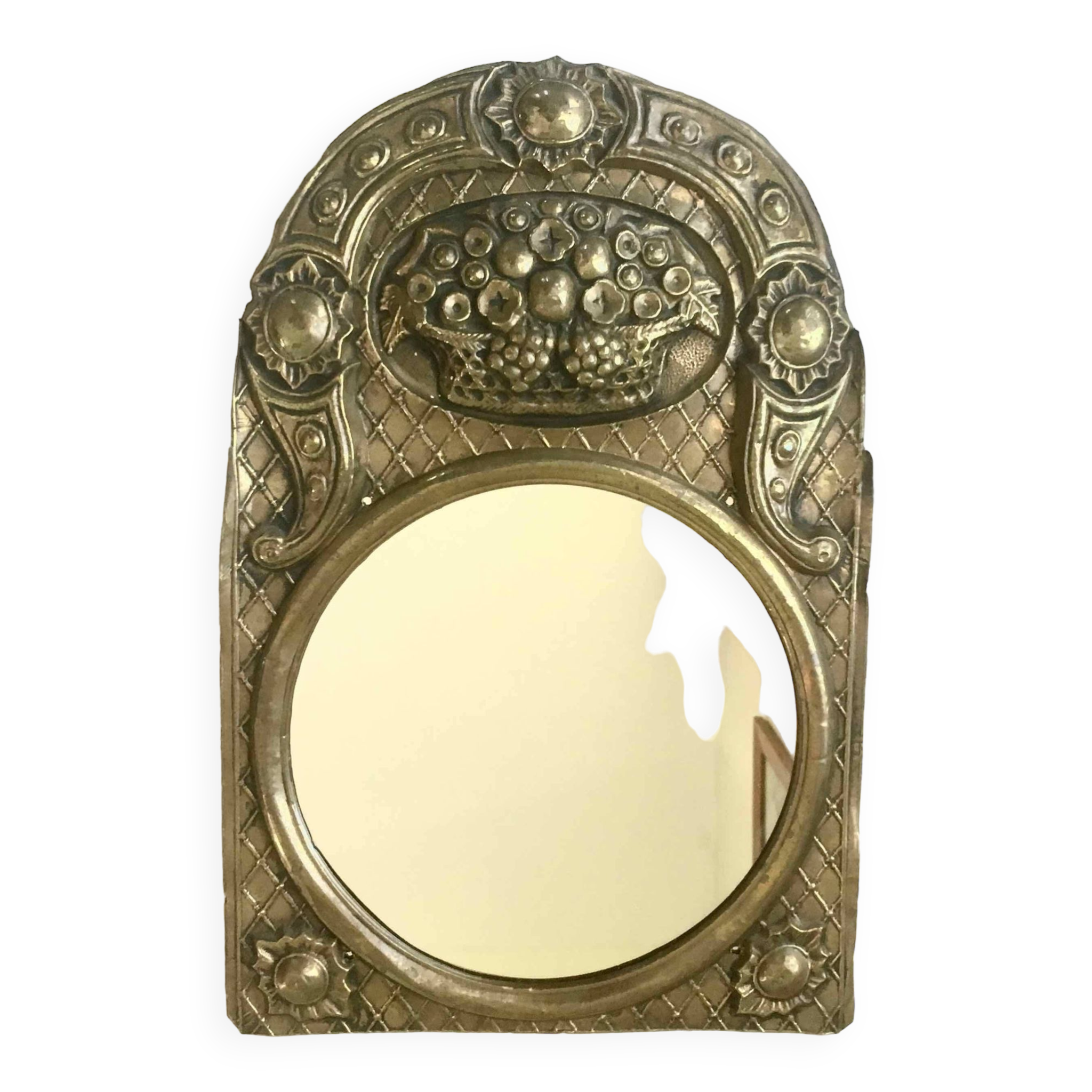 Miroir vintage cadre en laiton