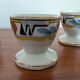 Set of four Art Deco porcelain egg cups from the 1930s.