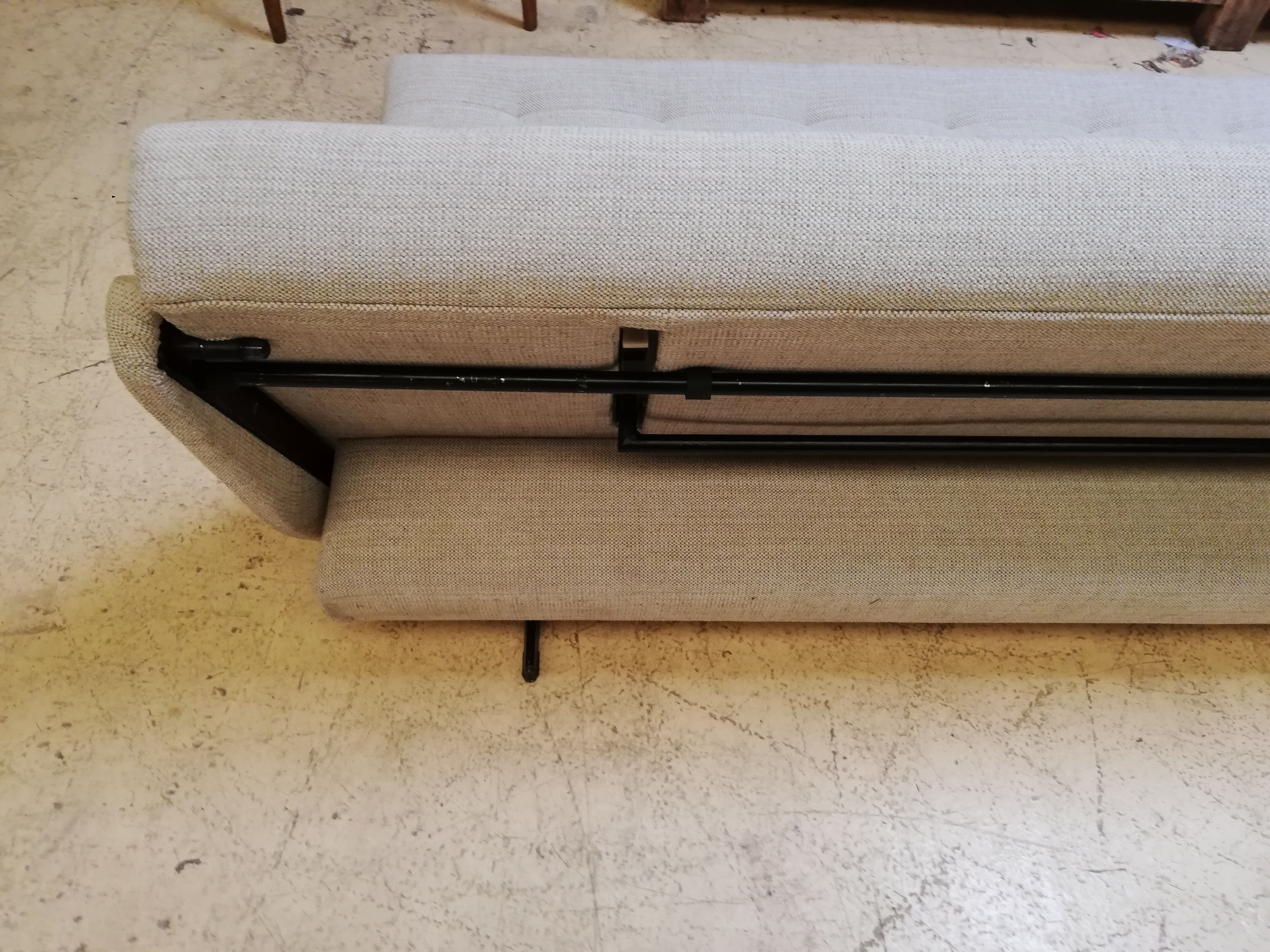 Large vintage convertible sofa bed, 70s, Czechoslovakia