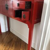 Chinese red lacquered console early twentieth century