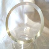 Mouth-blown glass decanter with grape and vine motif